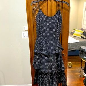 Vintage black & white polka dot dress size small